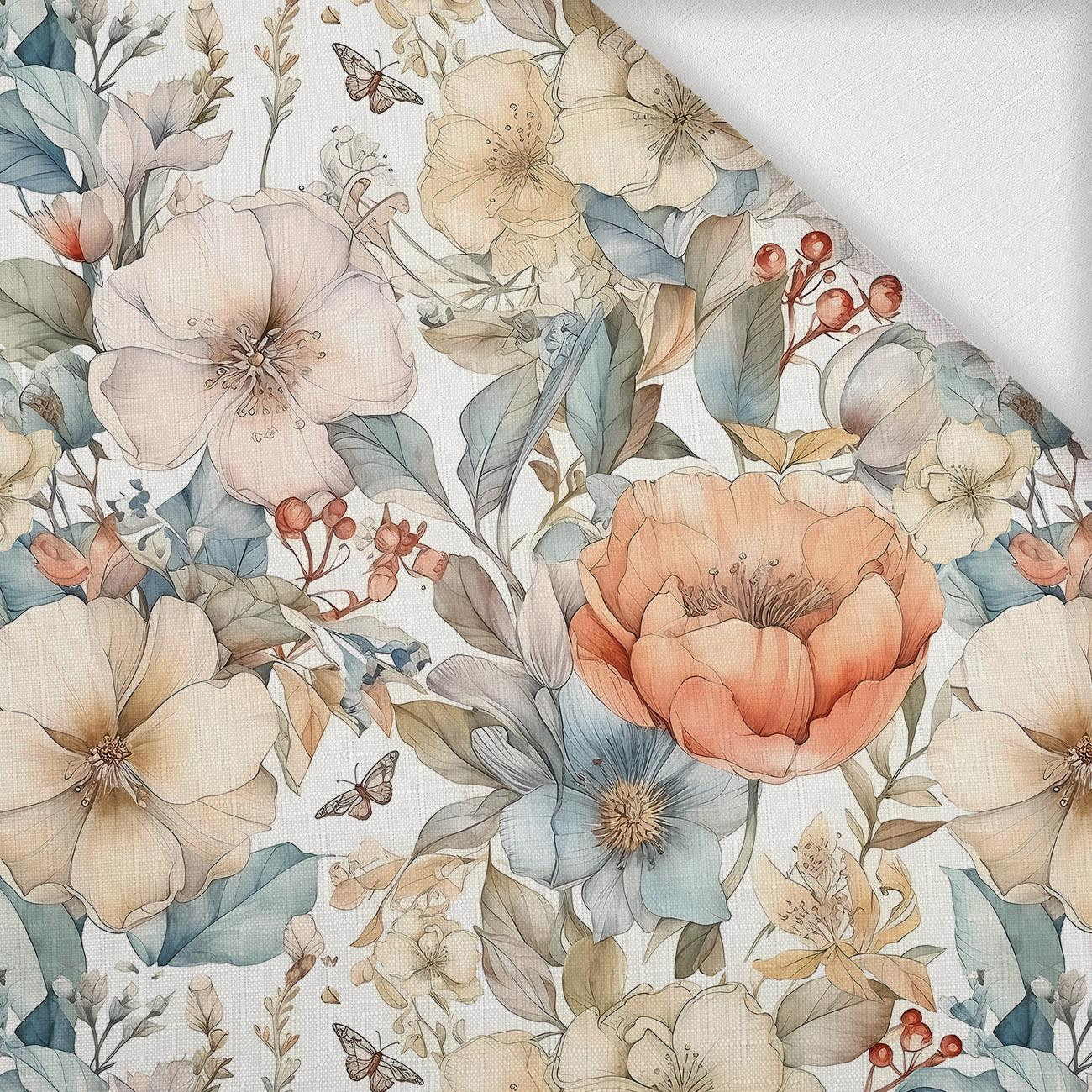 PASTEL FLOWERS WZ.15 - Woven Fabric for tablecloths