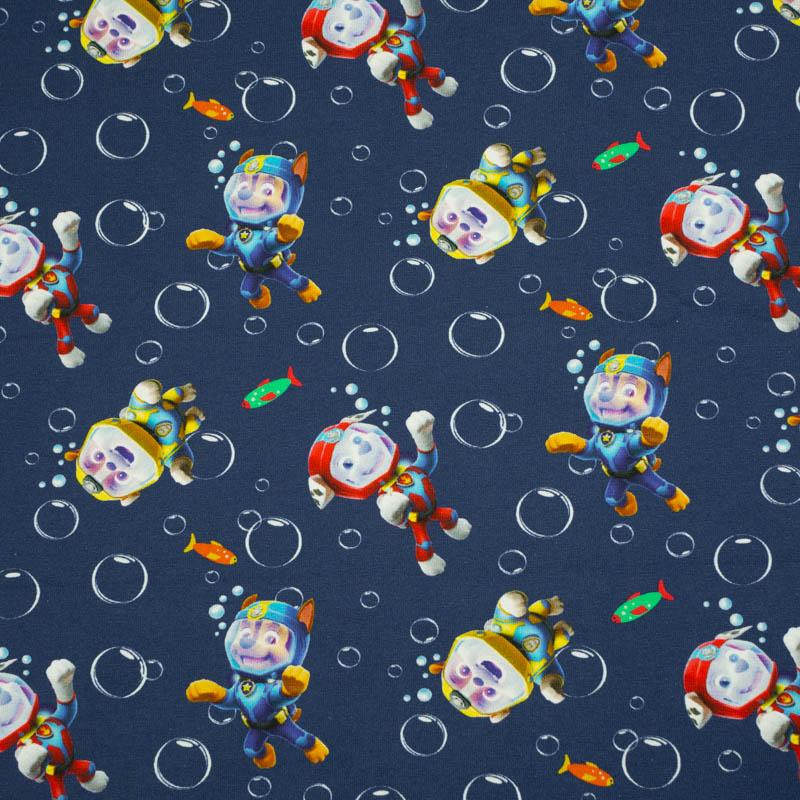 PAW PATROL ( bubbles ) / dark blue - single jersey