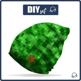 "Beanie" cap 57-59 - PIXELS pat. 2 / green 