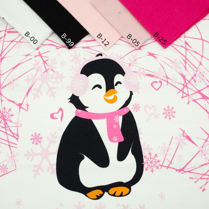 PENGUIN 2.0 / fuchsia M (50cm x 60cm) - panel single jersey TE210