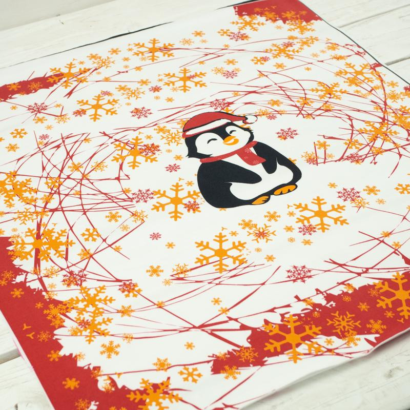 PENGUIN SANTA 2.0 / red M (50cm x 60cm) - panel single jersey TE210