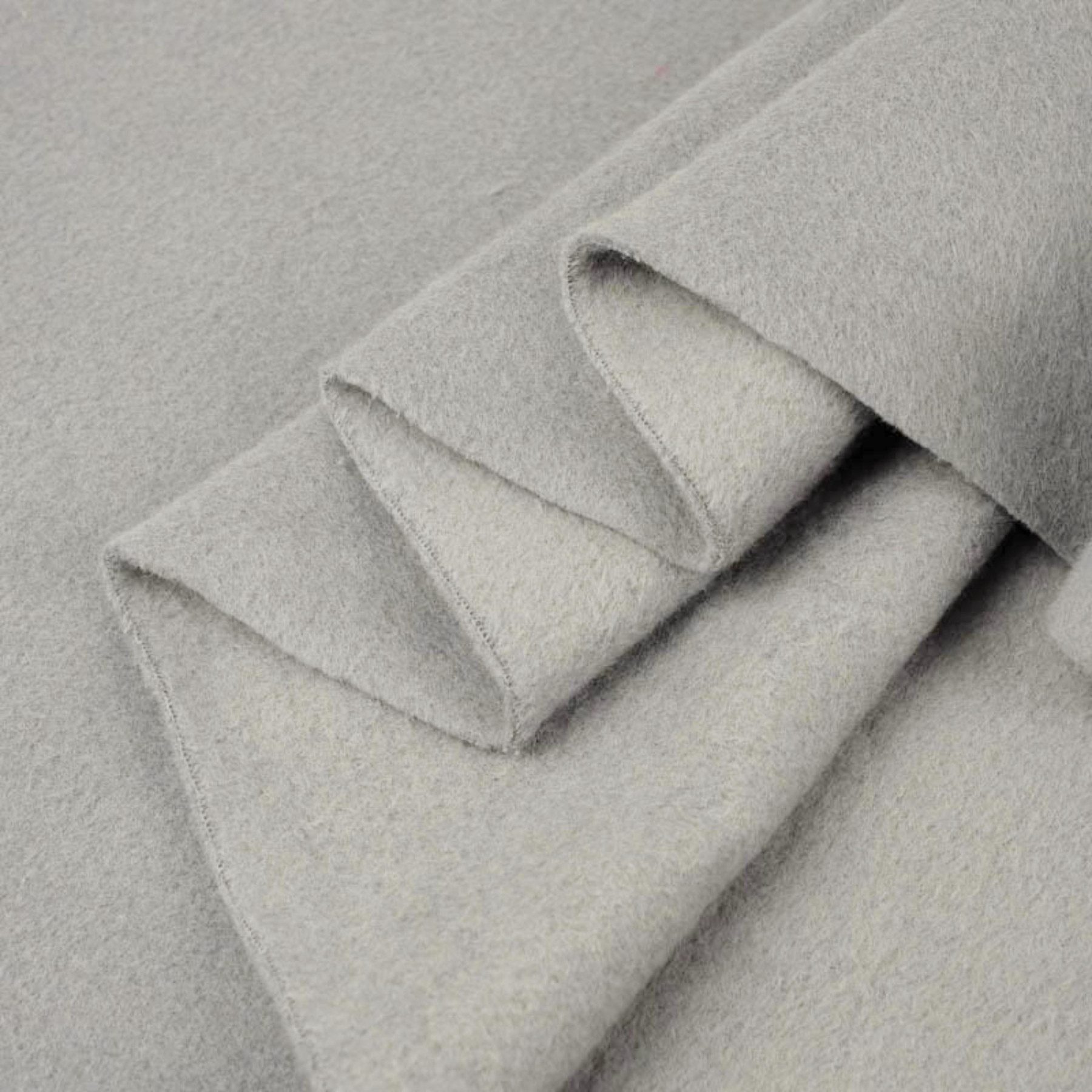 LIGHT GREY - Double-sided cotton fleece