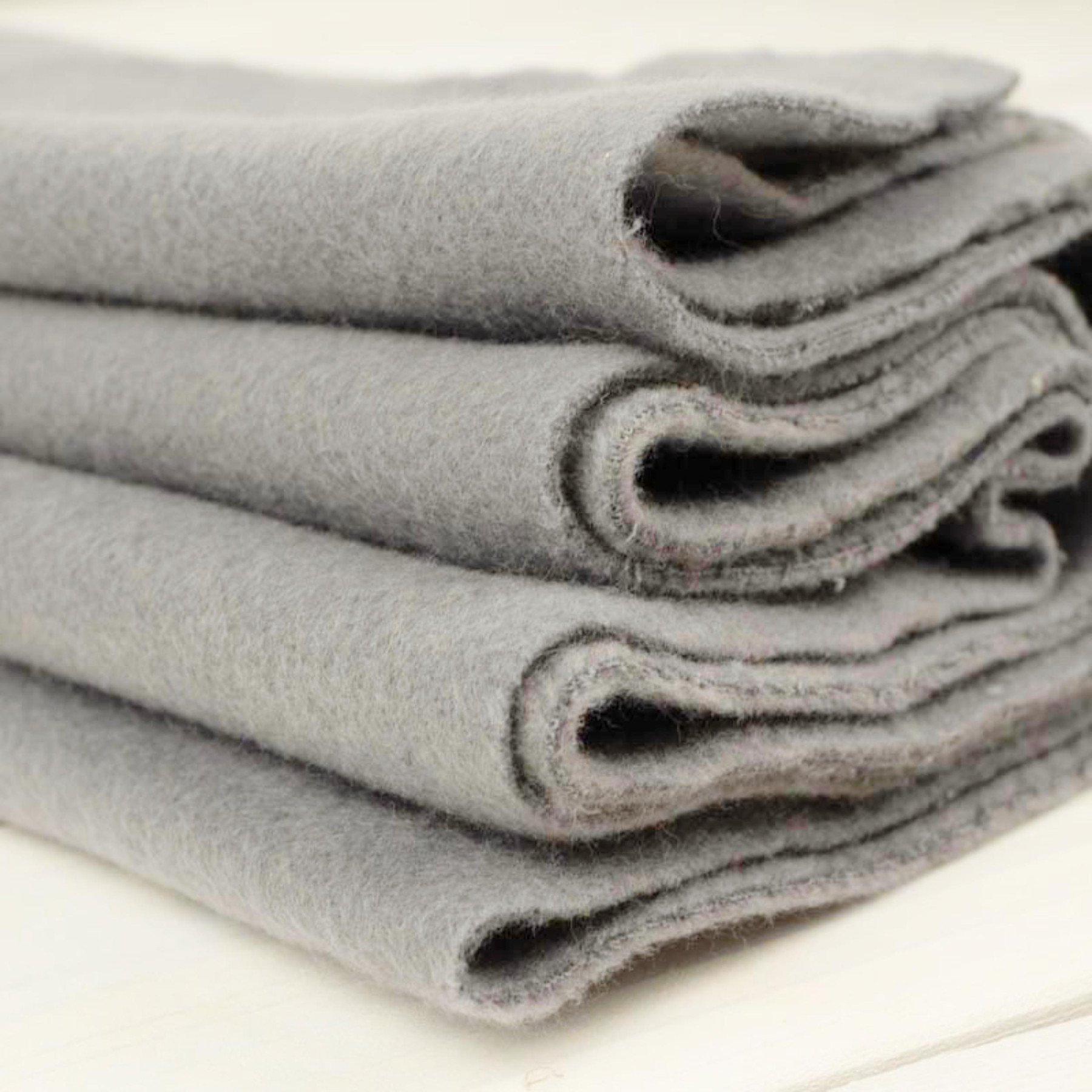 LIGHT GREY - Double-sided cotton fleece