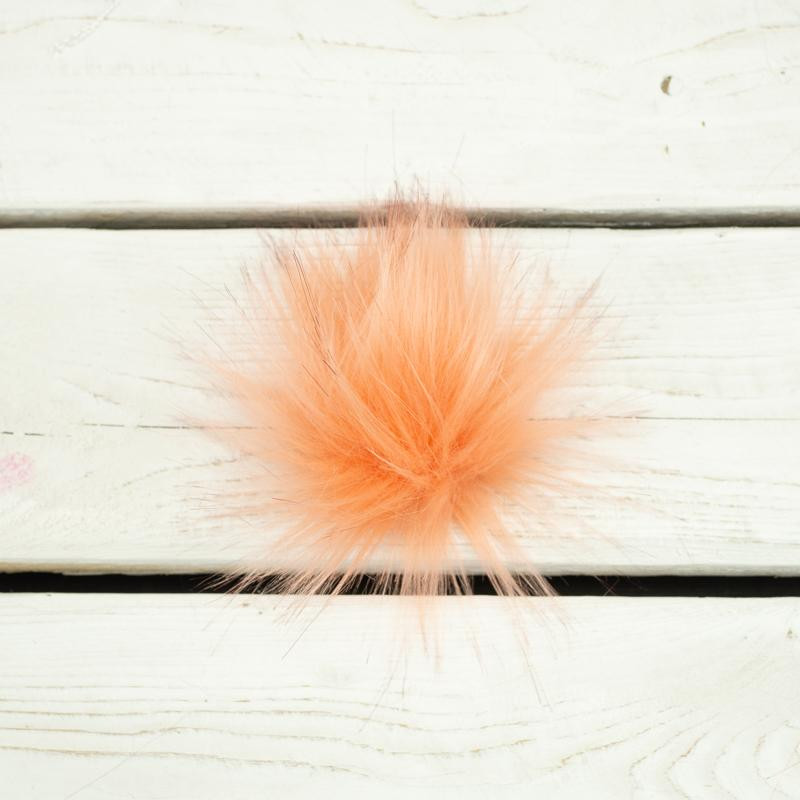 Eco fur pompom 6 cm - peach