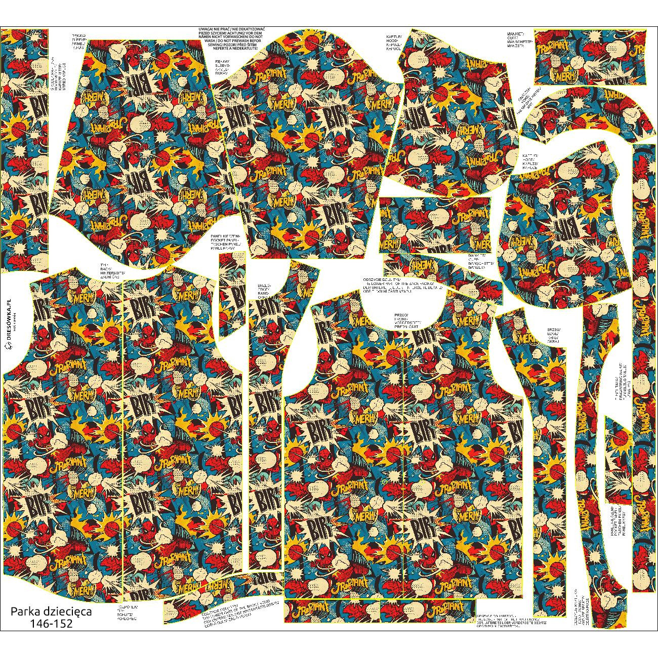 KIDS PARKA (ARIEL) -  RETRO COMICS wz.1 - sewing set