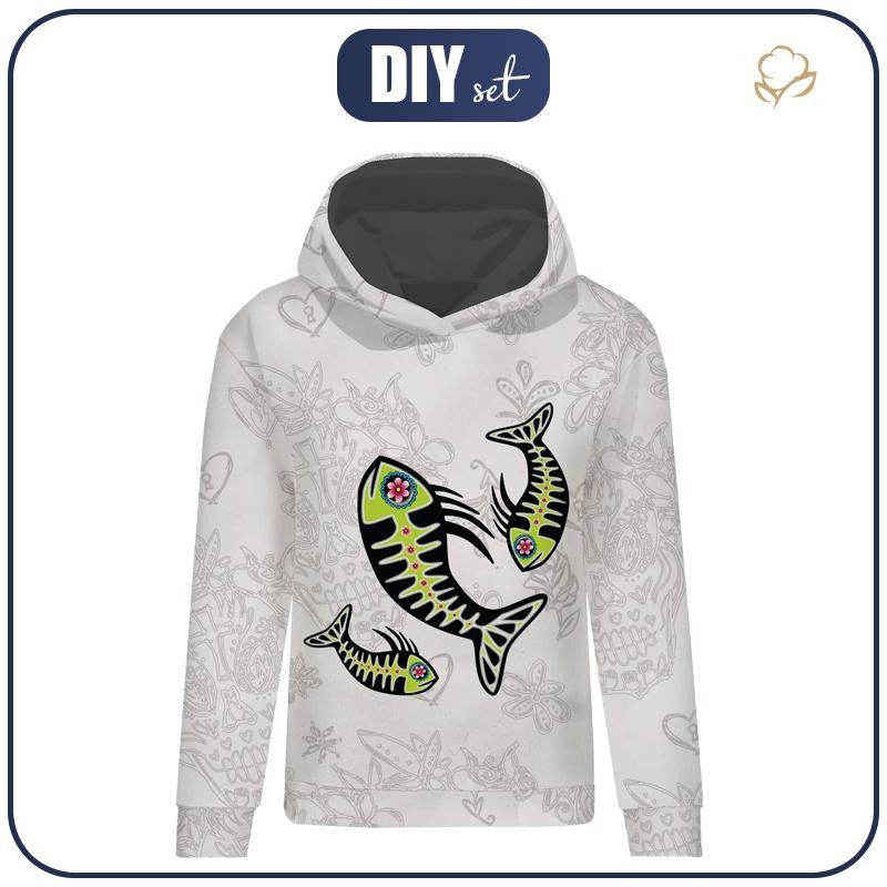 CLASSIC WOMEN’S HOODIE (POLA) - FISH BRUNO (DIA DE LOS MUERTOS) - looped knit fabric 