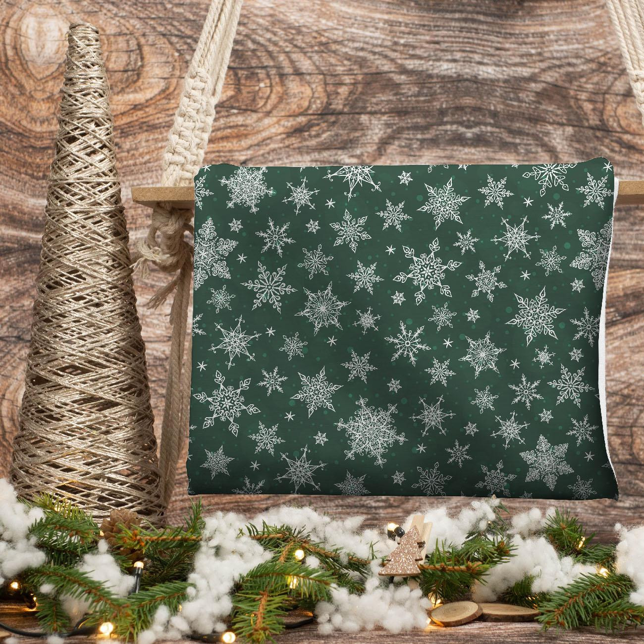 SNOWFLAKES PAT. 2 / bottled green - single jersey 