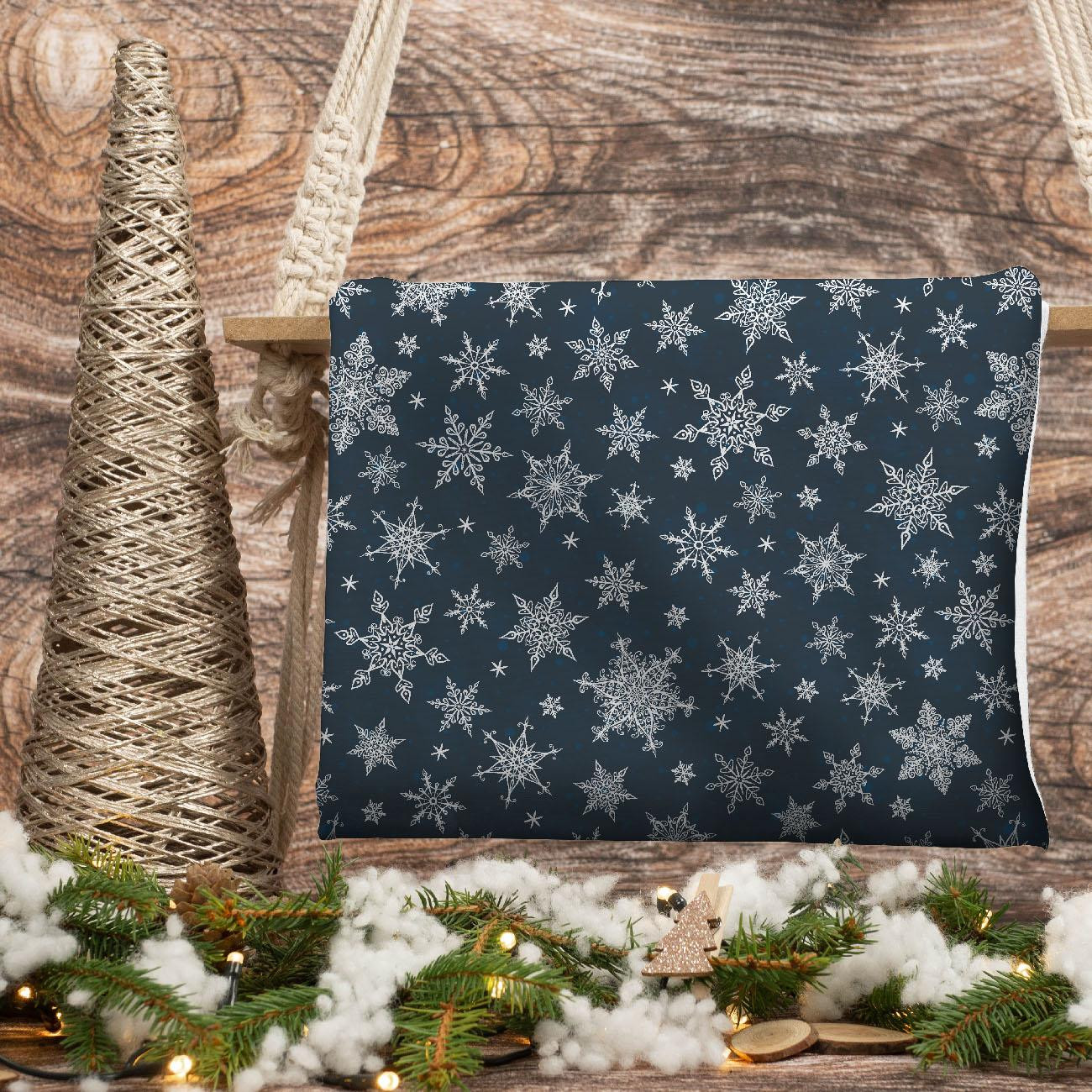 SNOWFLAKES PAT. 2 / navy - single jersey 