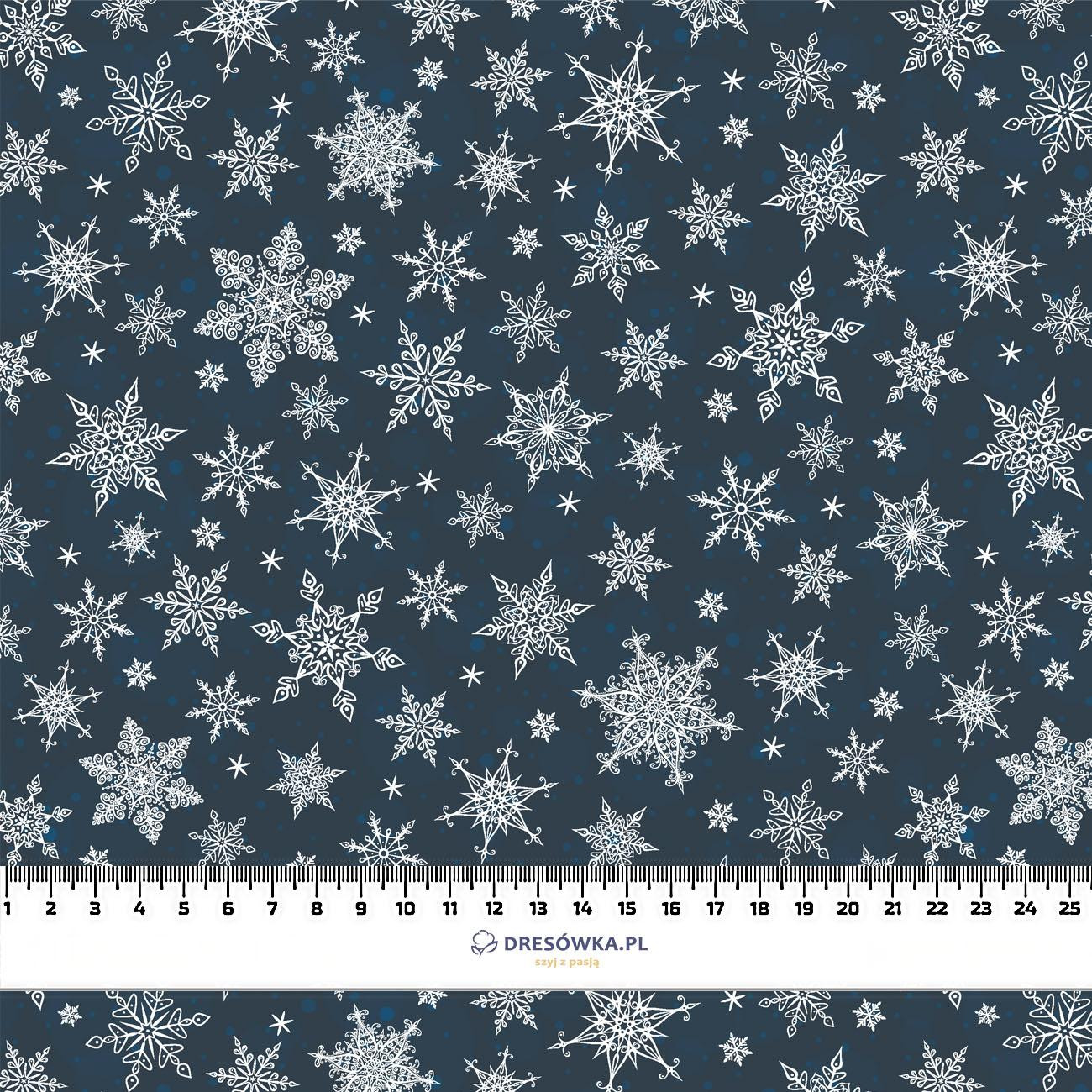 SNOWFLAKES PAT. 2 / navy - single jersey 