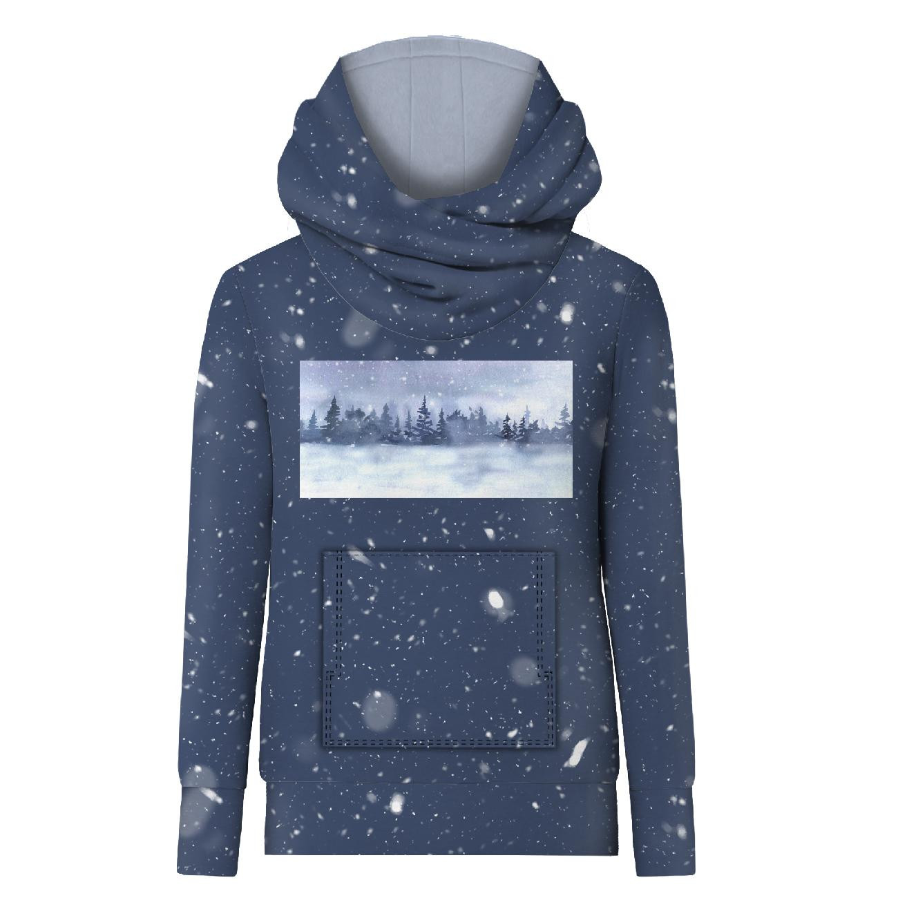 HYDROPHOBIC HOODIE UNISEX - SNOW  - sewing set