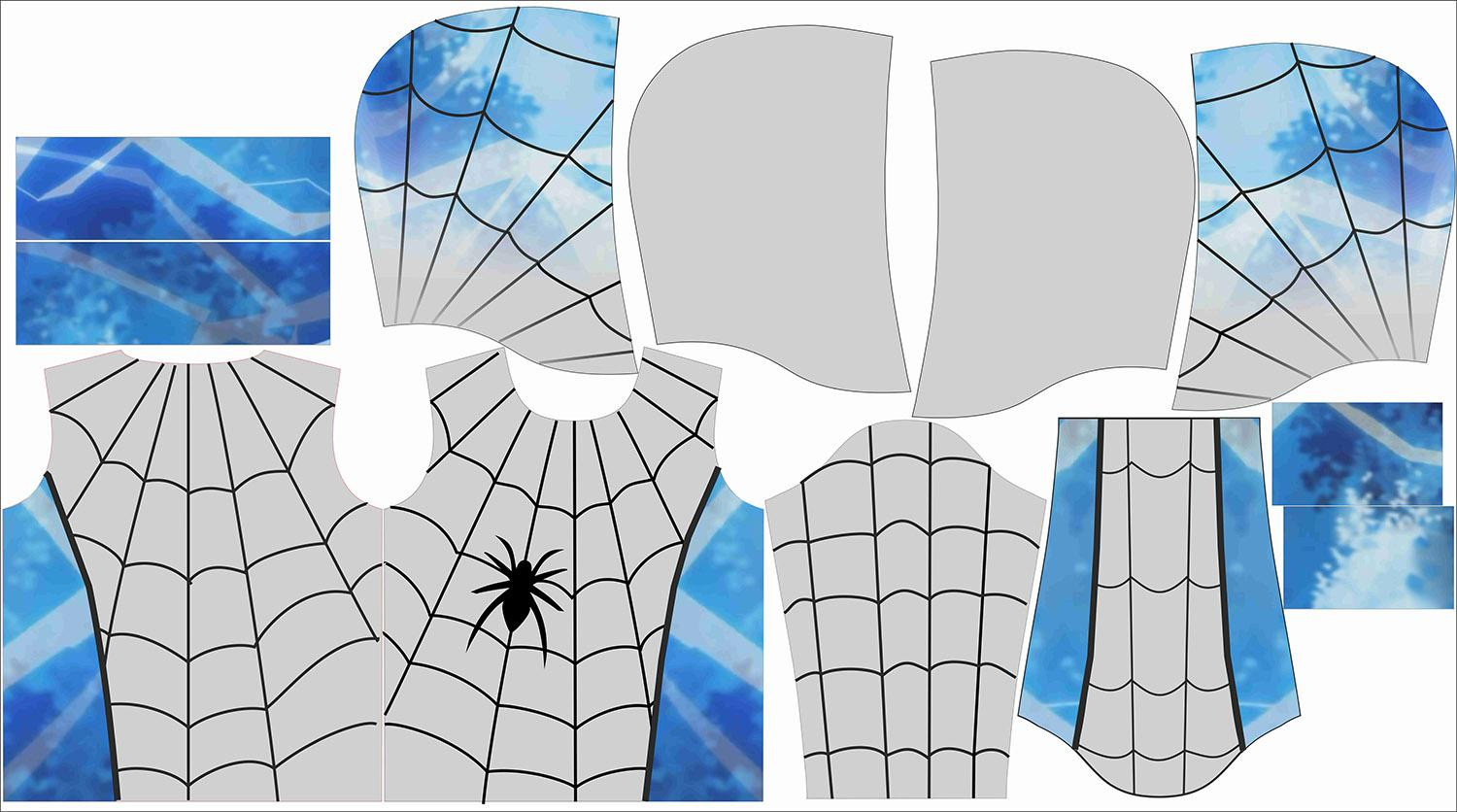 KIDS HOODIE (ALEX) - SPIDER’S WEB (grey) - sewing set