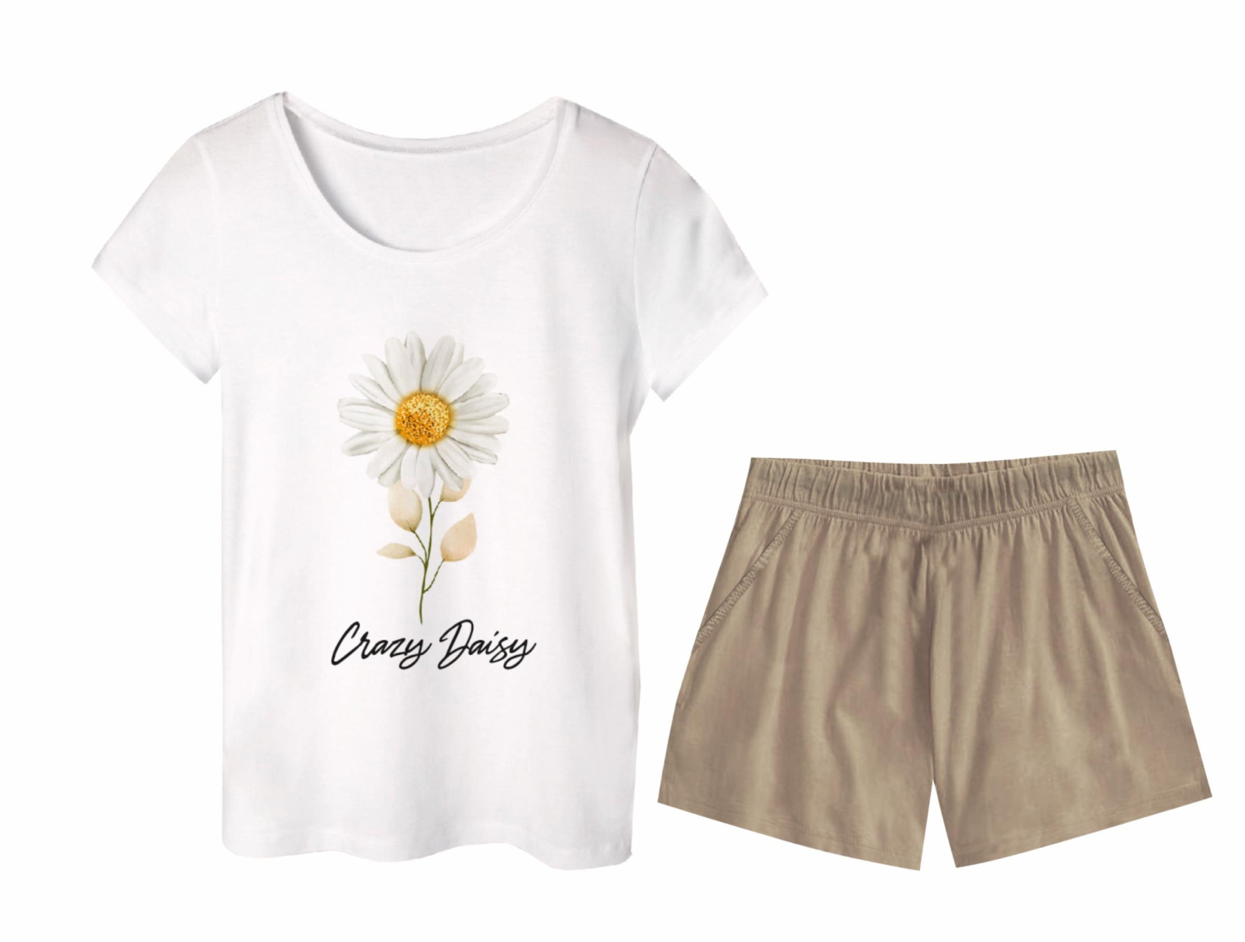 PAJAMAS-T-SHIRT "LINDA" -  DAISY - sewing set