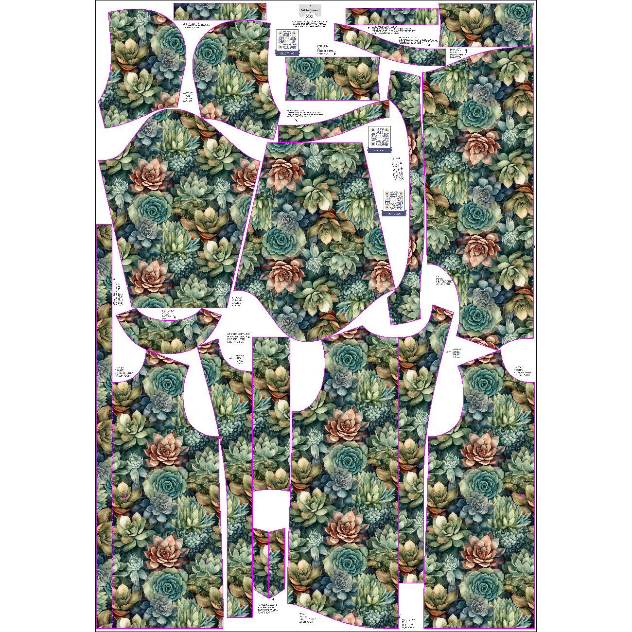 WOMEN'S PARKA (ANNA) - SUCCULENT PLANTS PAT. 8 - sewing set