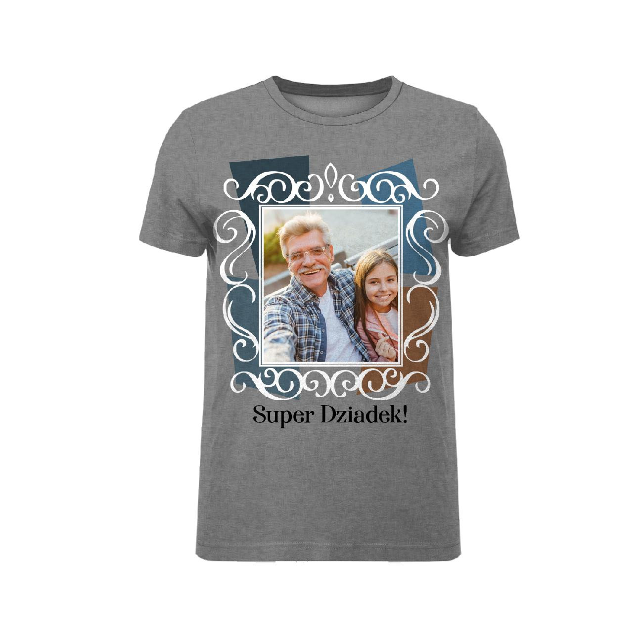 MEN'S T-SHIRT - SUPER DZIADEK - WITH YOUR OWN PHOTO - sewing set