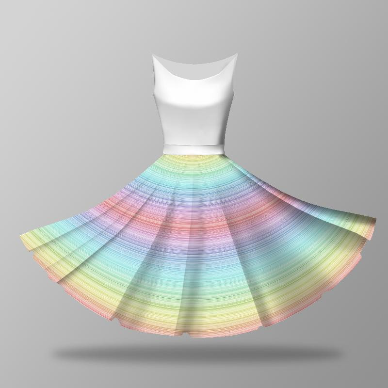 RAINBOW STRIPES pat. 2 - circle skirt panel 