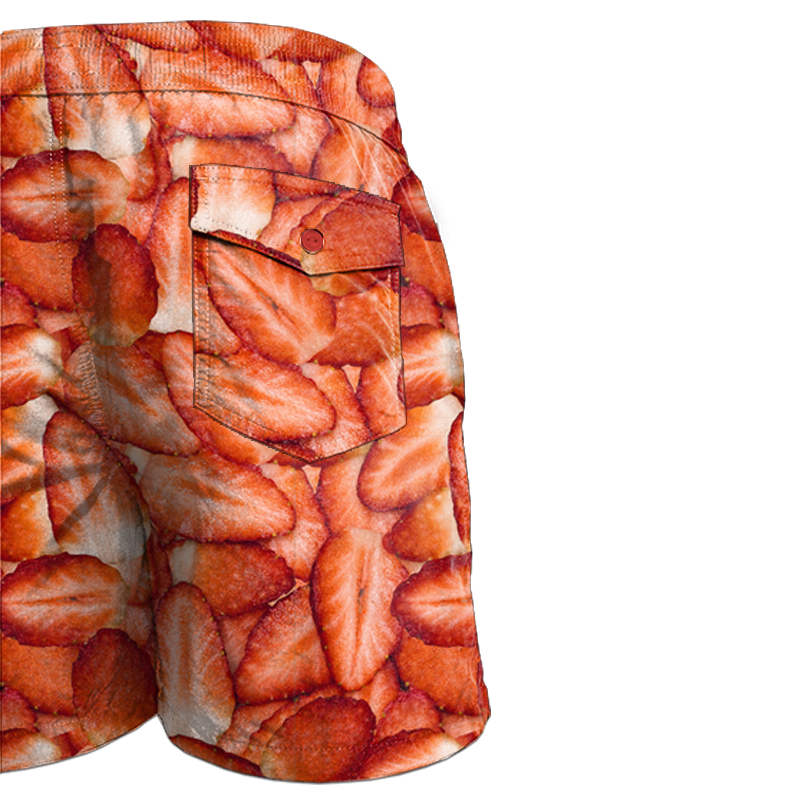 Men's swim trunks - STRAWBERRIES - sewing set