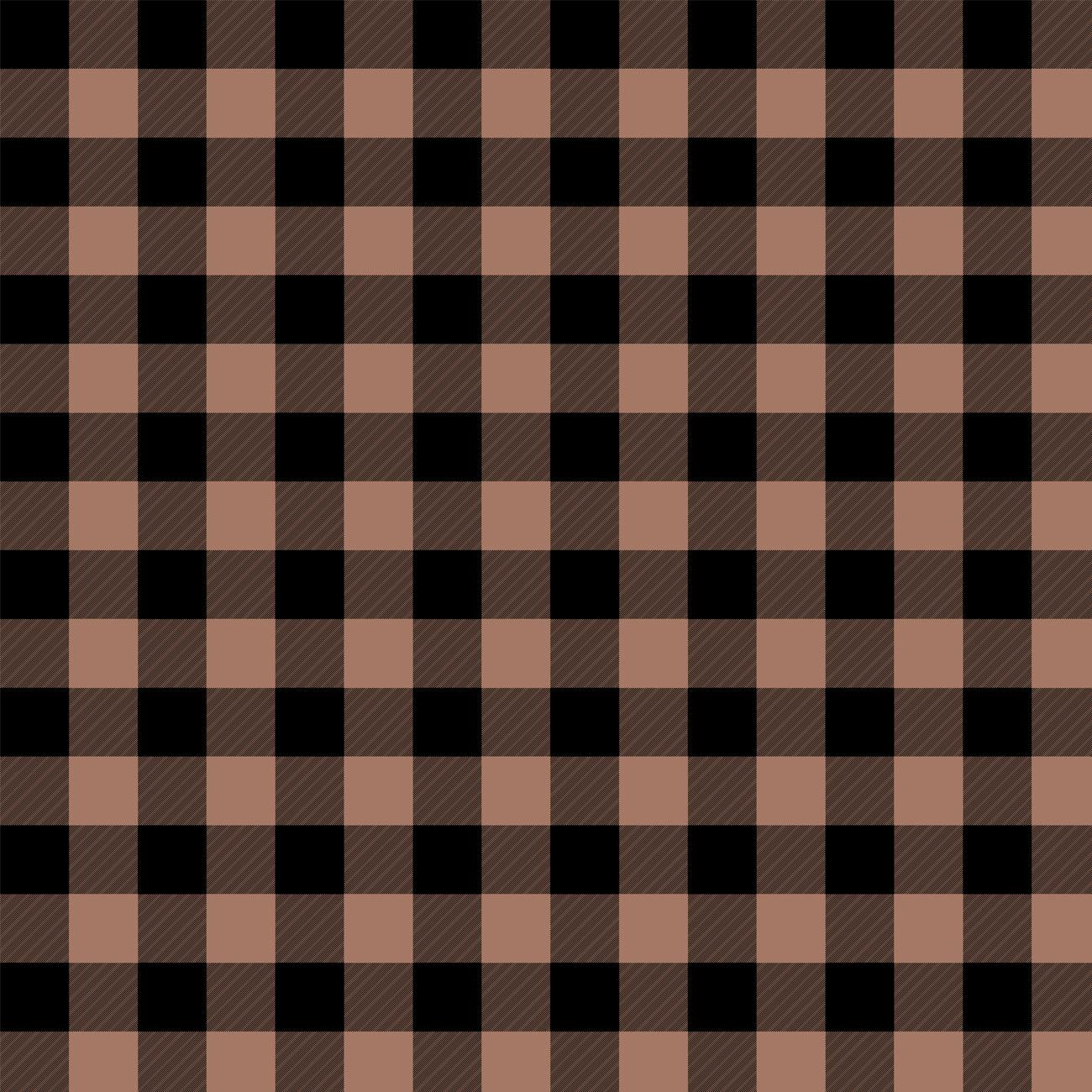 CHECK VICHY/ Mocha Mousse  - looped knit fabric