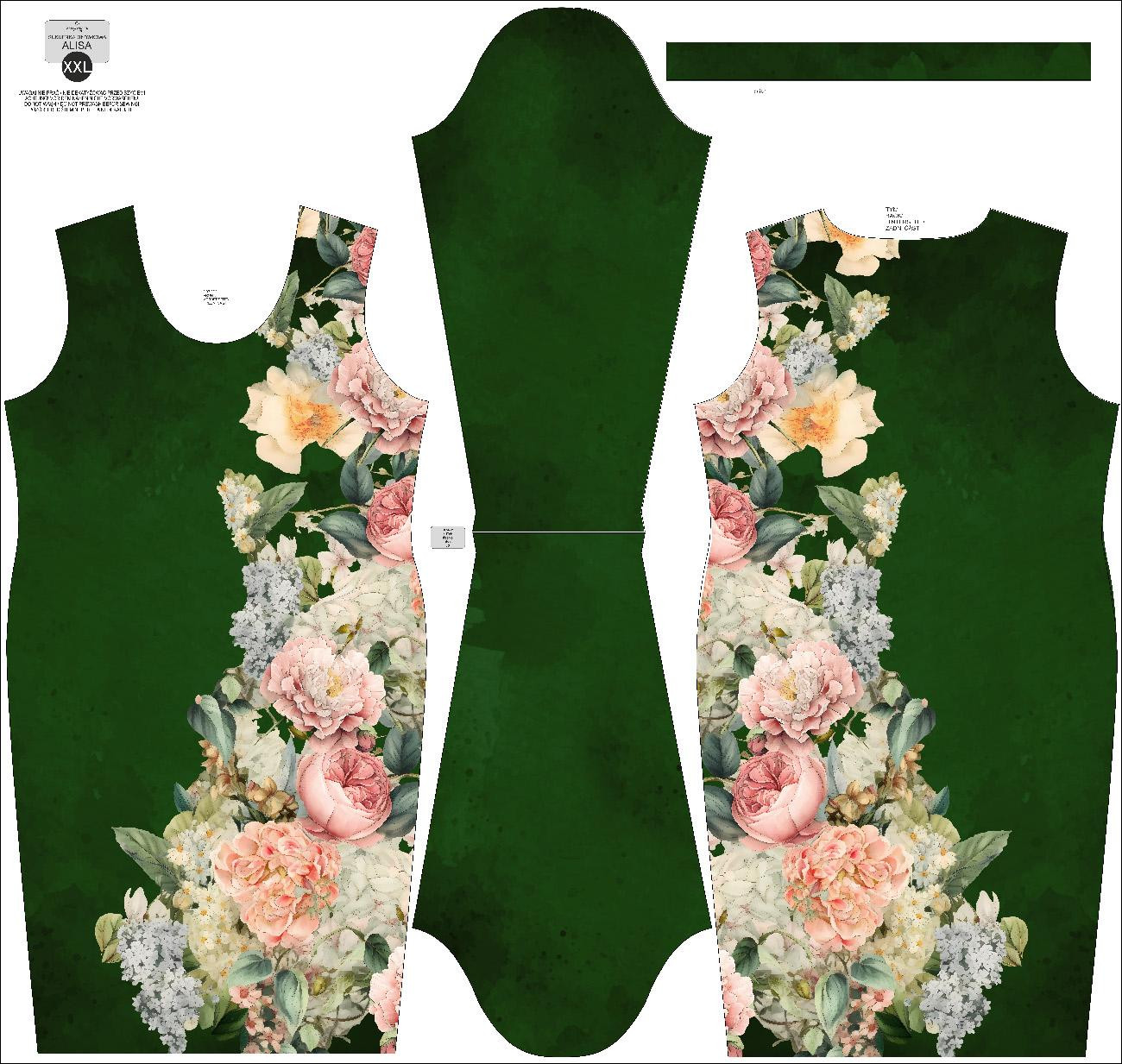 PENCIL DRESS (ALISA) - VINTAGE FLOWERS WZ. 14 - sewing set
