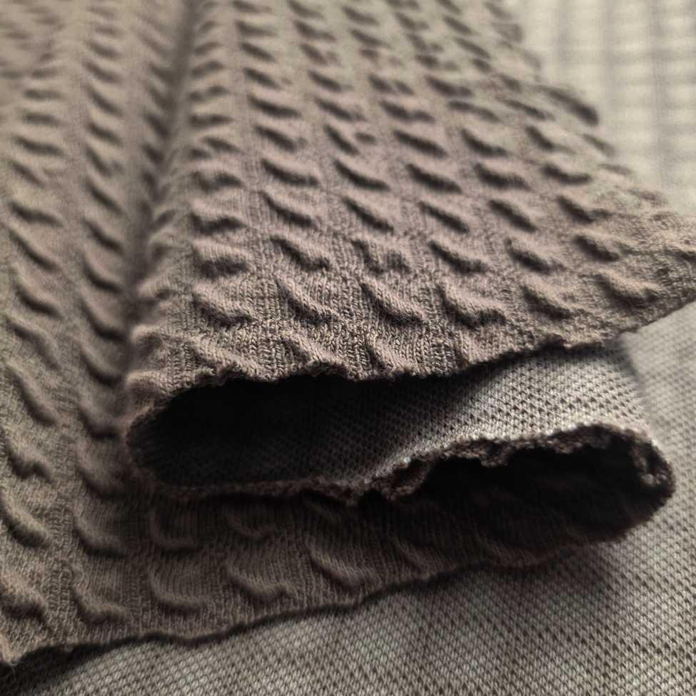 3D knitwear - cotton jacquard/ D-56 BROWN