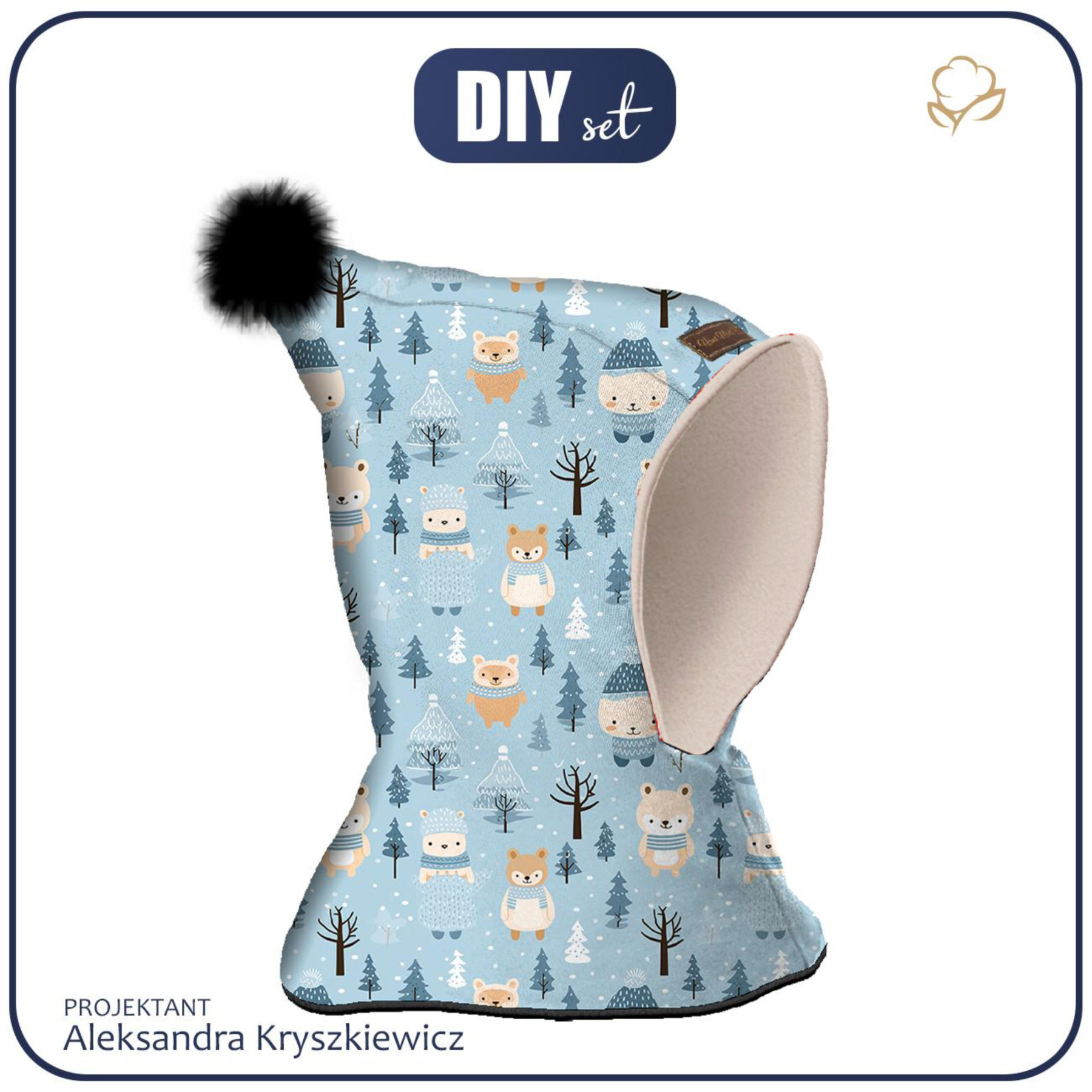 Kid’s hood cap sewing set  - WATERCOLOR WINTER PAT. 2