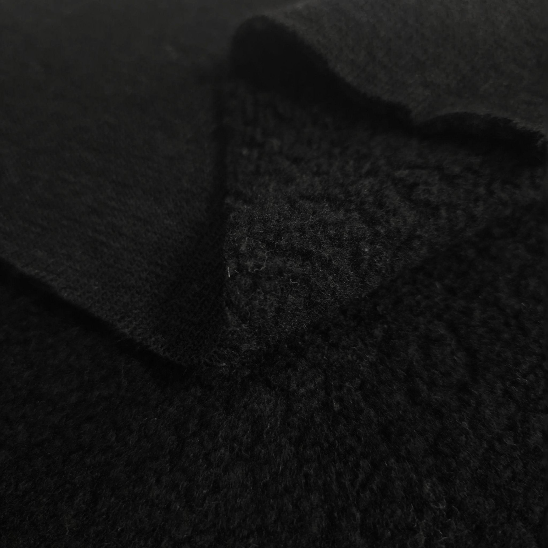 BLACK - Sweater Knit Fabric - Wool BERGEN