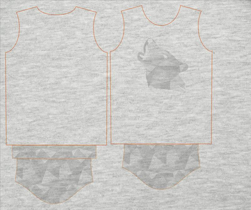 KID’S T-SHIRT- GEOMETRIC WOLF (ADVENTURE)/ melange light grey- single jersey
