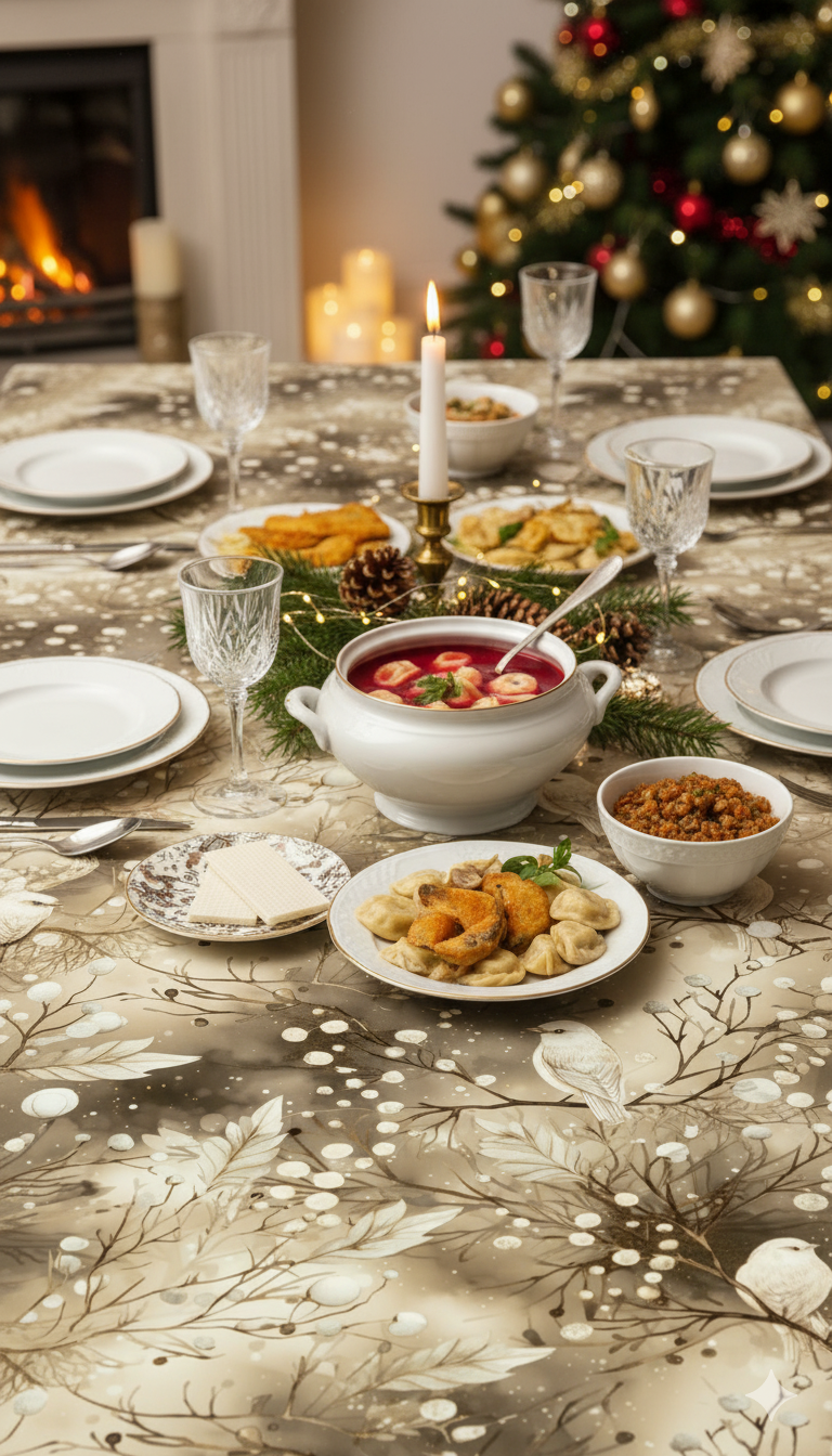 WINTER FOREST VZ.7 - Woven Fabric for tablecloths