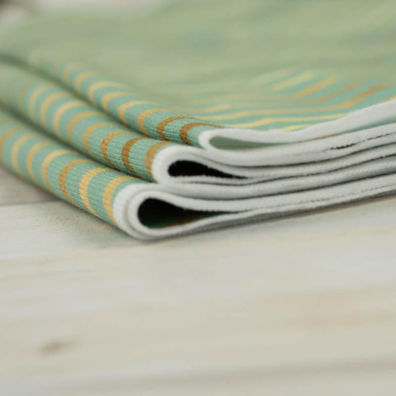 GOLDEN ZIGZAGS (GOLDEN OCEAN) / mint - single jersey with elastane 