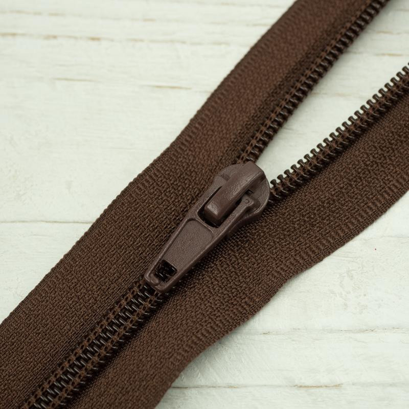 Coil zipper 60cm Open-end - brown