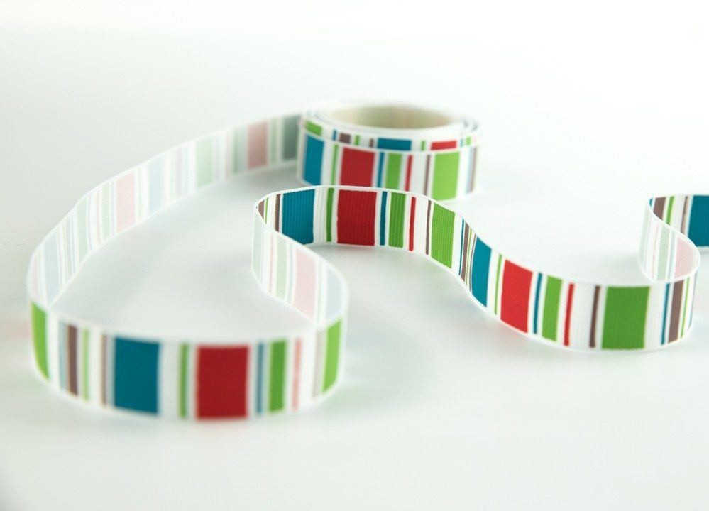 Grosgrain with colorful stripes 15mm