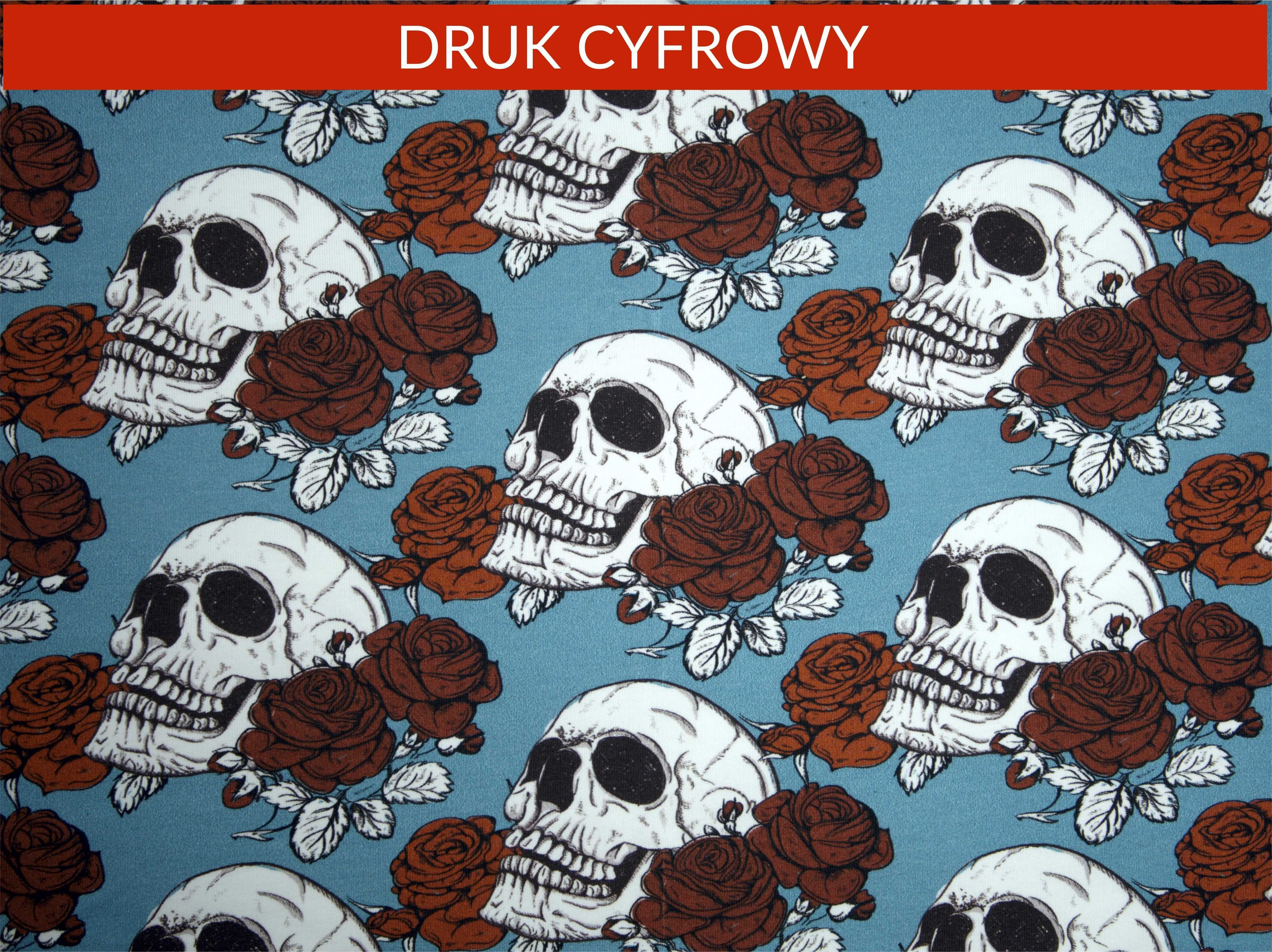 SKULLS AND ROSES - single jersey with elastane TE210