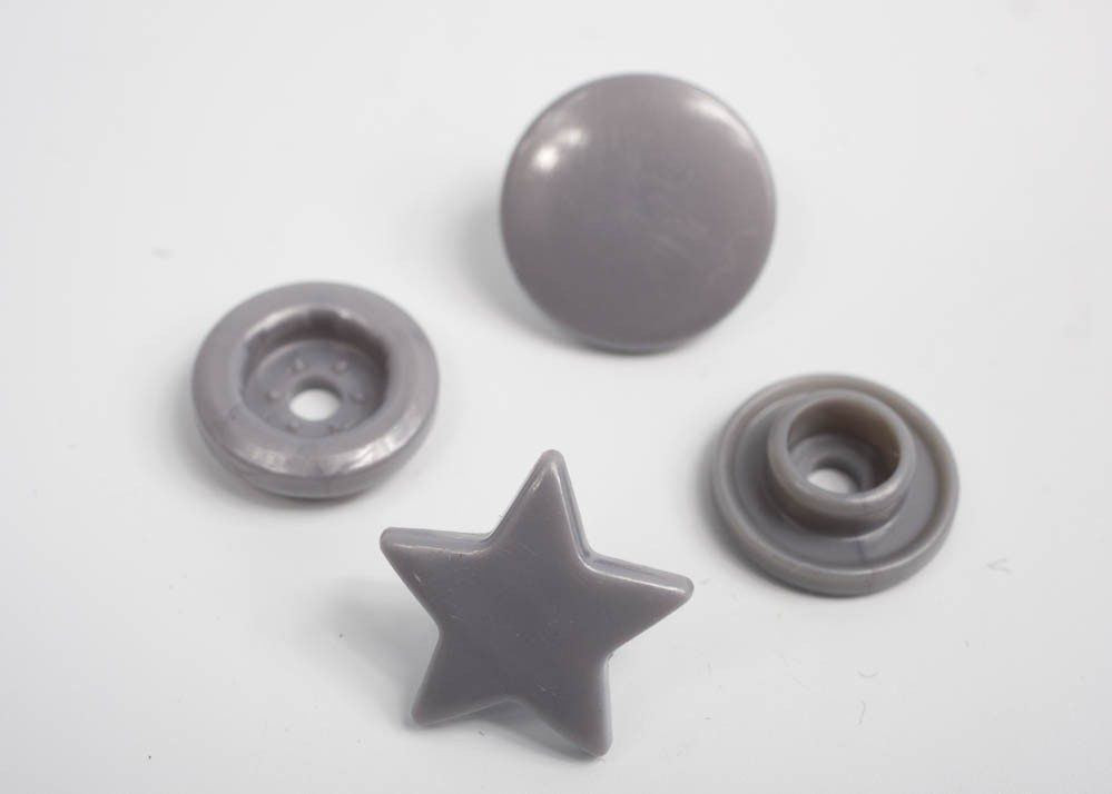 Fasteners KAM stars 12 mm grey 10 sets