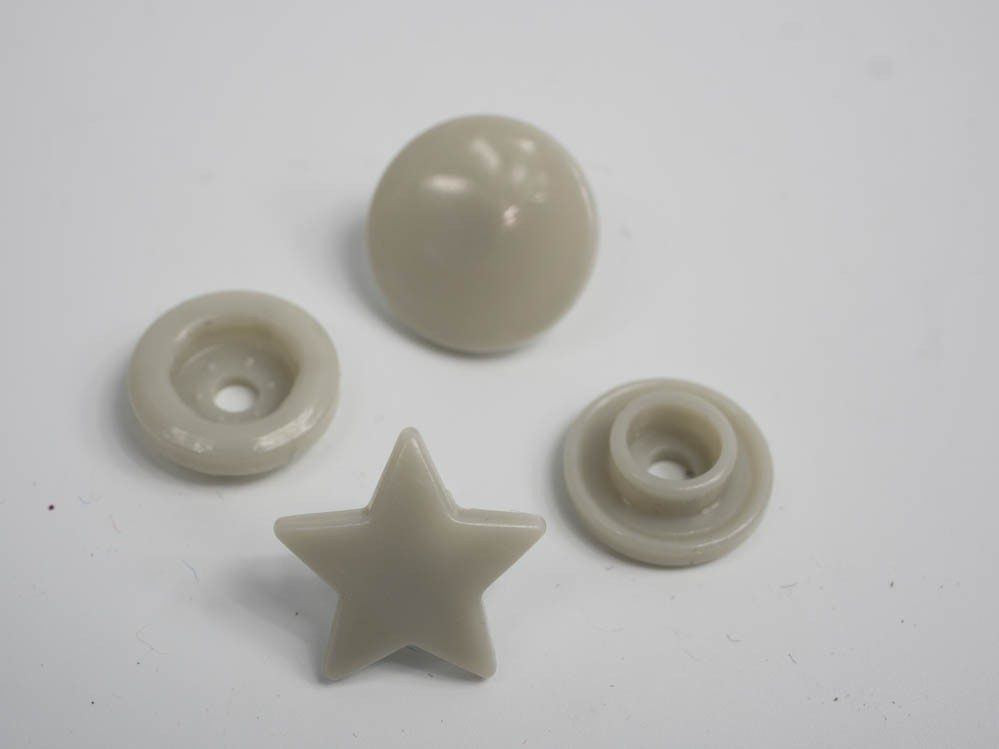 Fasteners KAM stars 12 mm light grey 10 sets