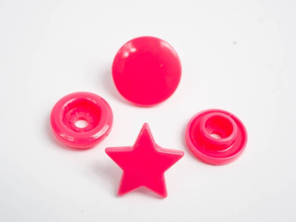 Fasteners KAM stars 12 mm fuchsia 10 sets