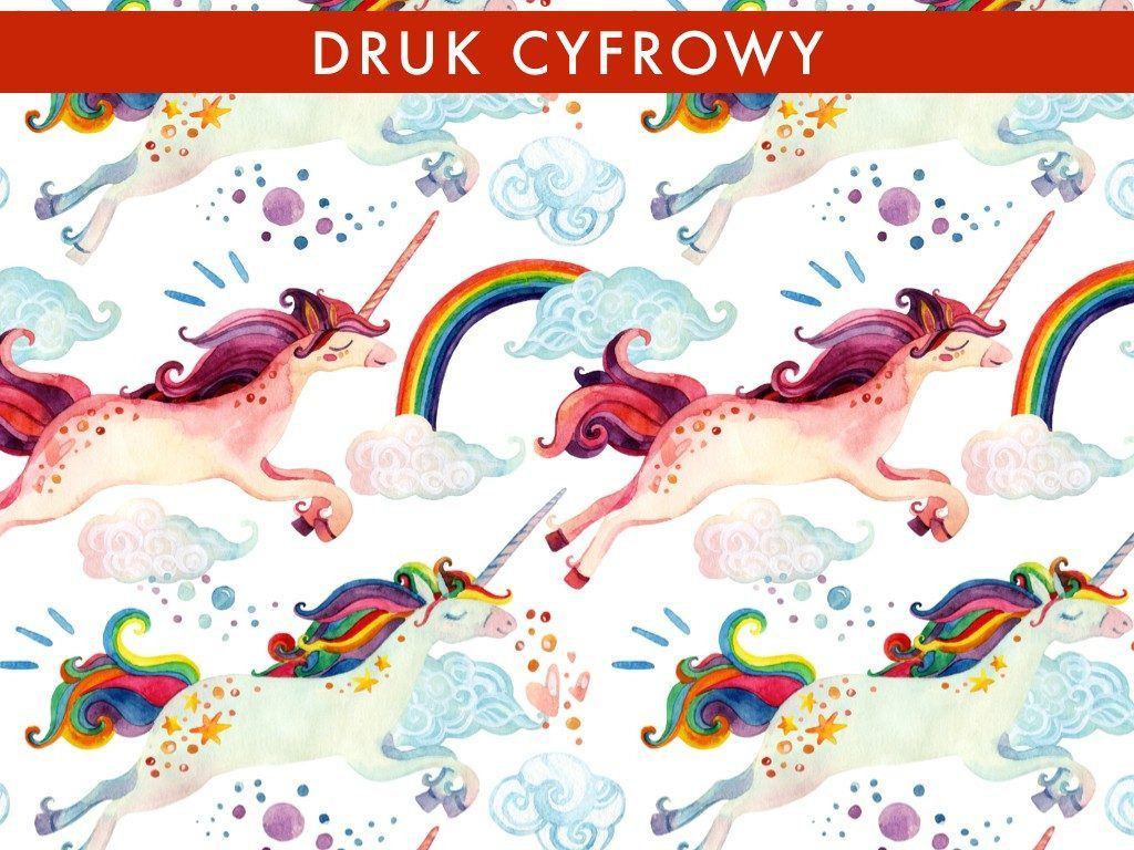 RAINBOW UNICORNS - single jersey with elastane TE210