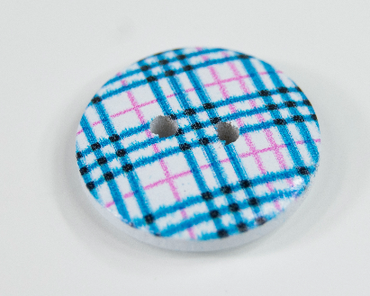 Wooden STRIPES Button - BLUE