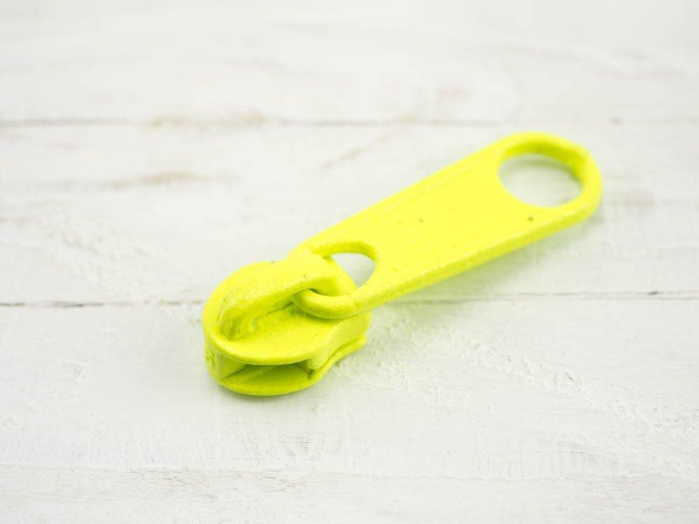 Slider for zipper tape 5mm  neon yellow  - 1003