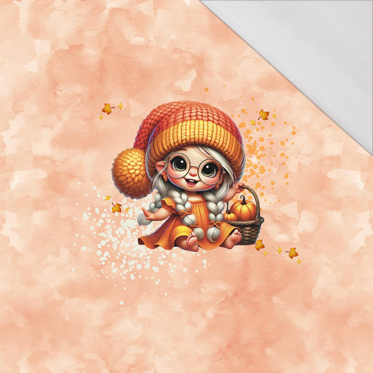 Girl cute halloween wz.9 - panel (60cm x 50cm) SINGLE JERSEY