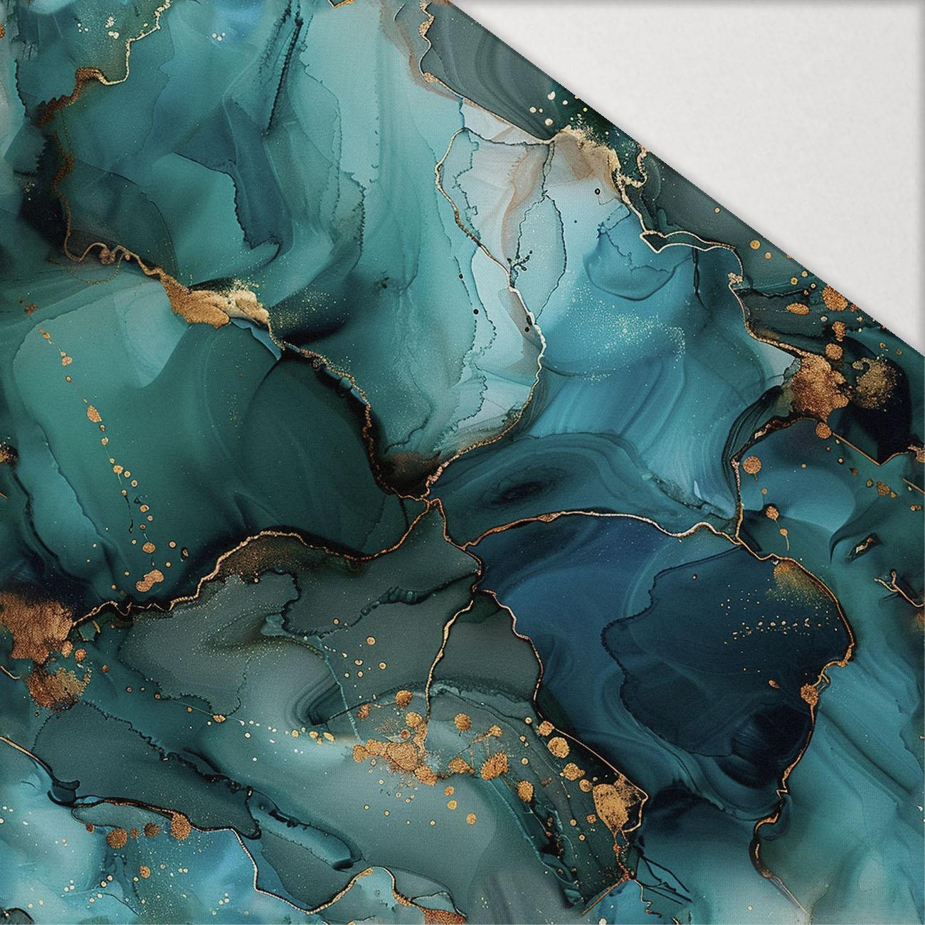 alcohol ink wz.10 TEAL - Hydrophobic brushed knit