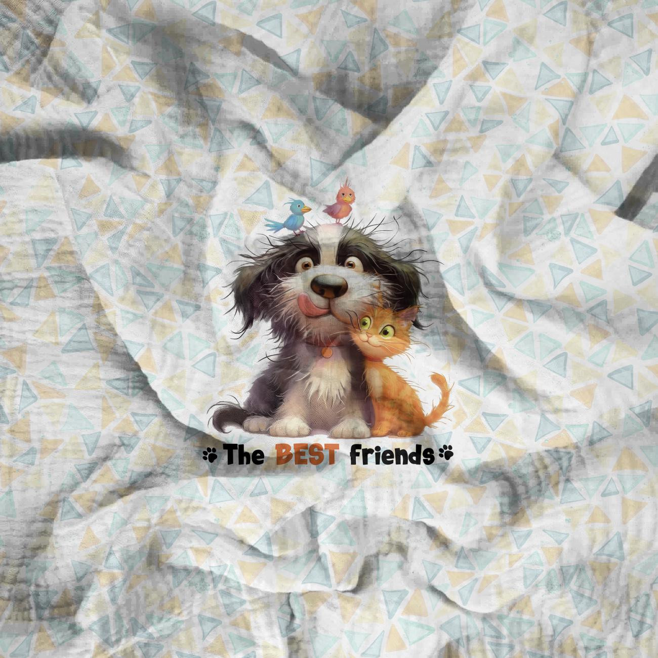 CUTE ANIMALS wz.3 - panel (60cm x 50cm)  Cotton muslin