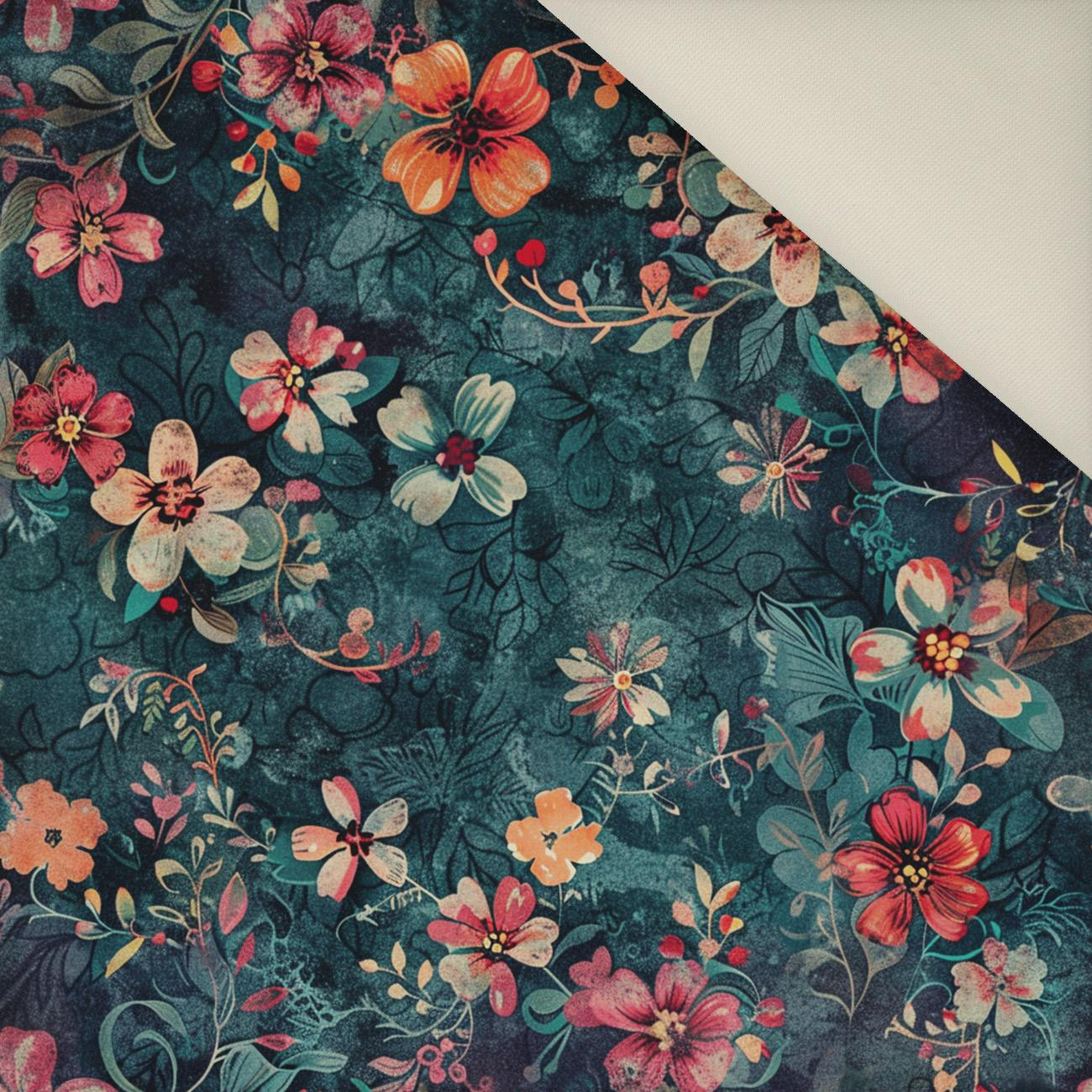 AUTUMN FLOWERS  PAT. 6- Upholstery velour 