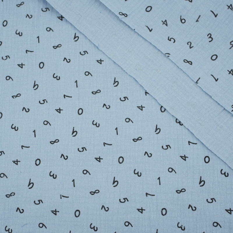 DIGITS / light blue - cotton muslin