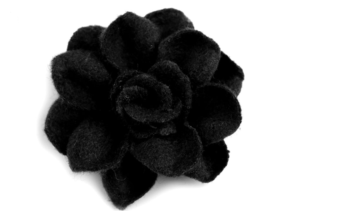 Wool flower 40 mm - black