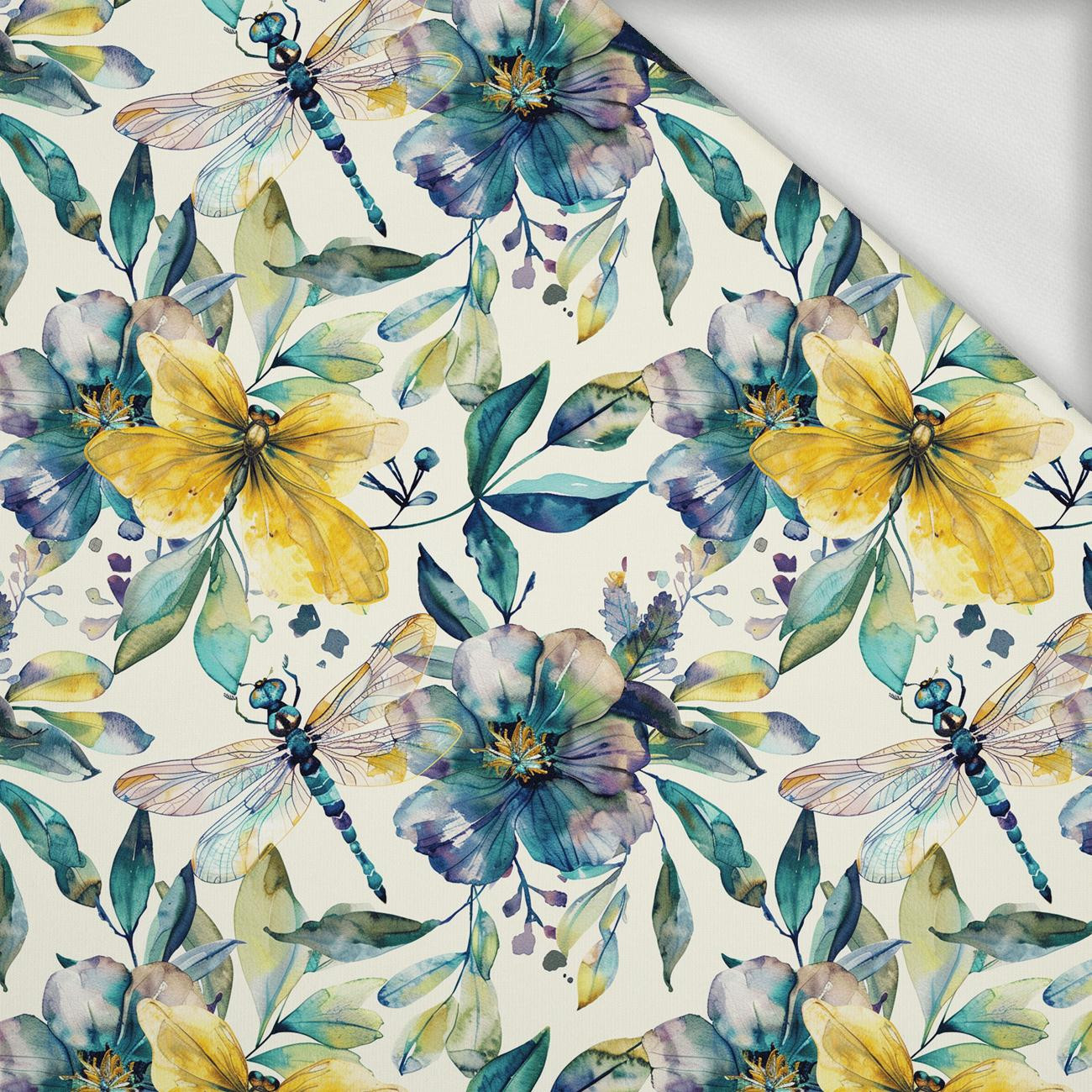 Butterfly & Flowers wz.8 - looped knit fabric