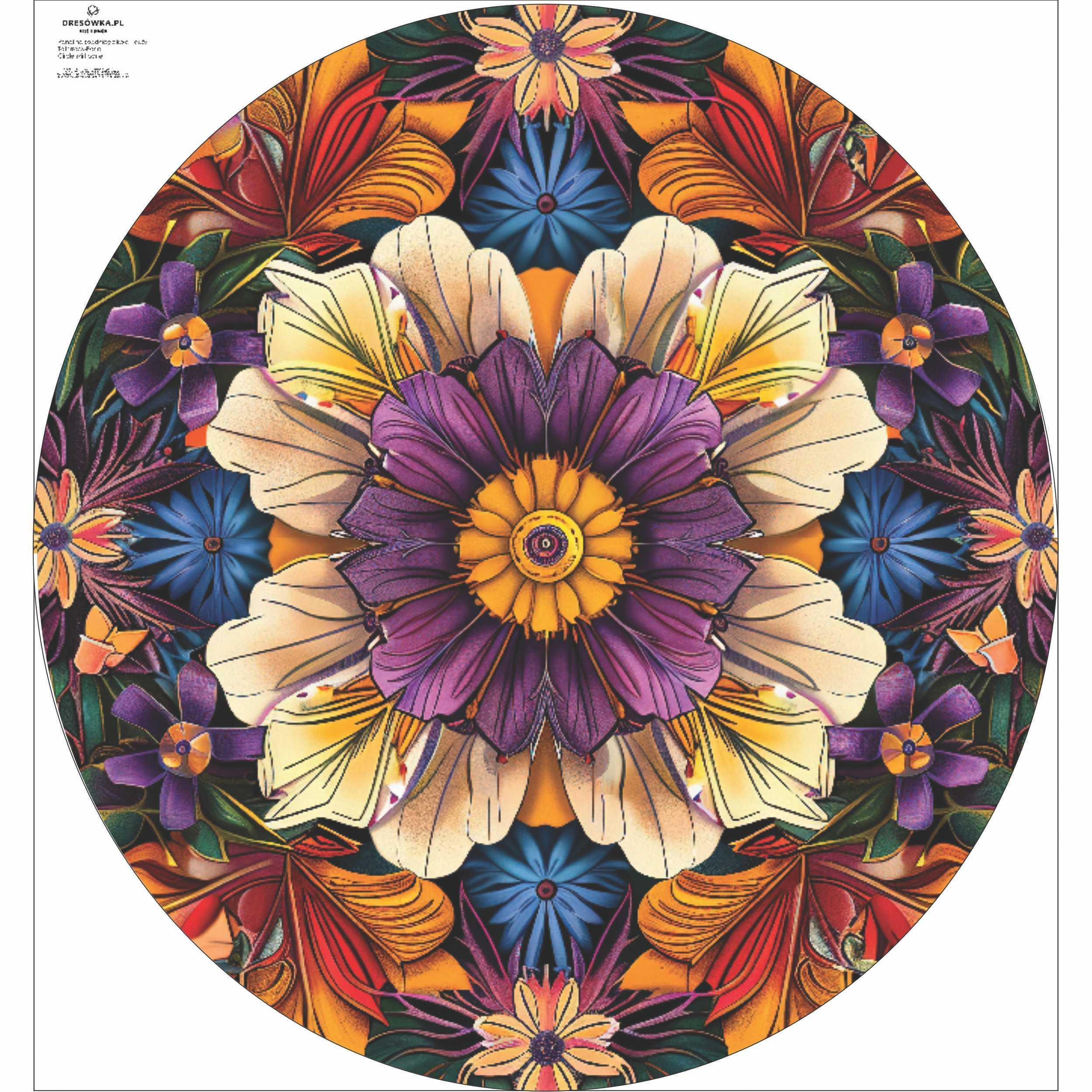 COLORFUL FLOWERS pat.4 -  big circle skirt panel 