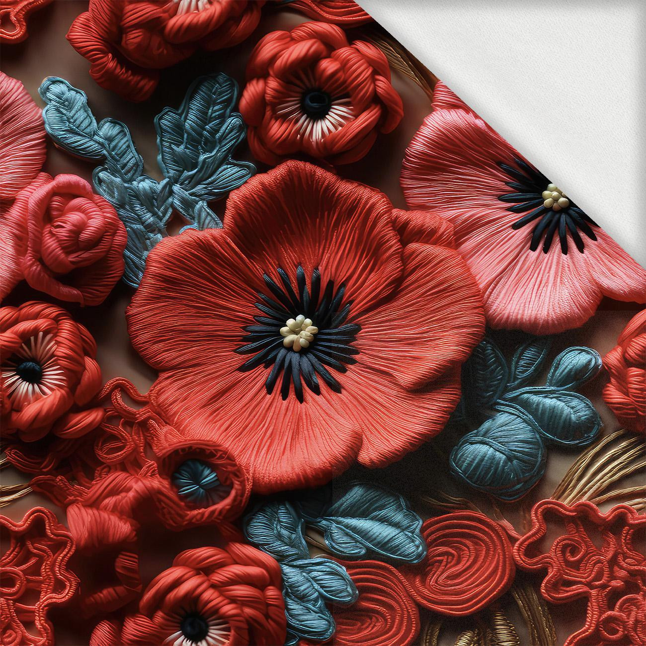 FLOWERS 3D PAT. 6 - looped knit fabric with elastane ITY