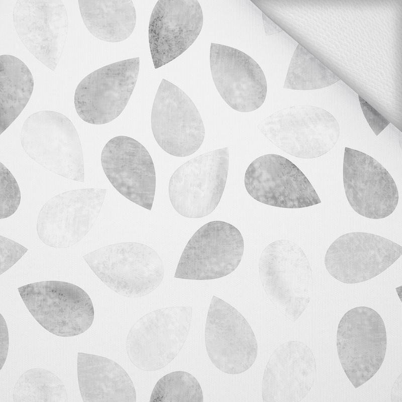 BIG LEAVES MIX / light grey - looped knit 