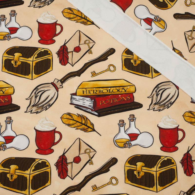 MAGIC MIX PAT. 3 (MAGIC SCHOOL) / beige - looped knit fabric