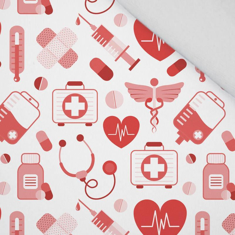 MEDICAL RESCUE (HOBBIES AND JOBS) - red - Hydrophobic brushed knit MEDICAL RESCUE (HOBBIES AND JOBS) - red - Hydrophobic brushed knit