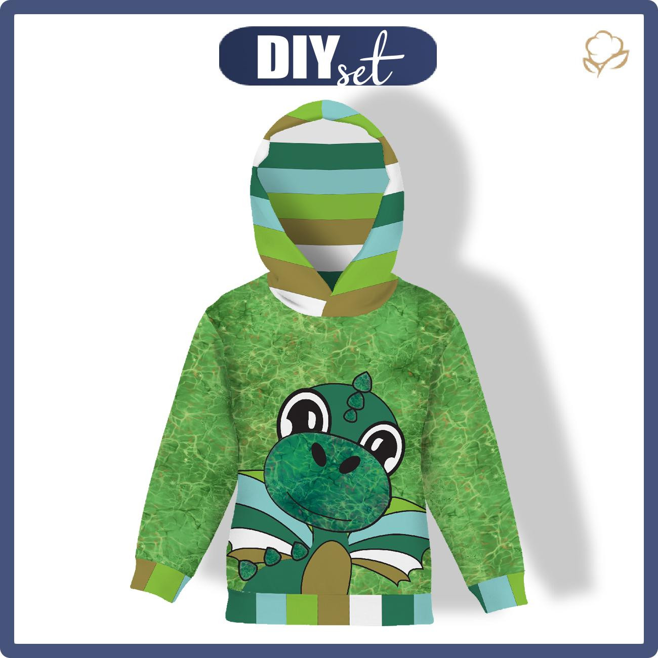 KID'S HOODIE (ALEX) - DRAGON DINO - sewing set